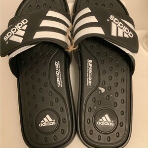 Adidas Kids Black and White Slide Sandals
